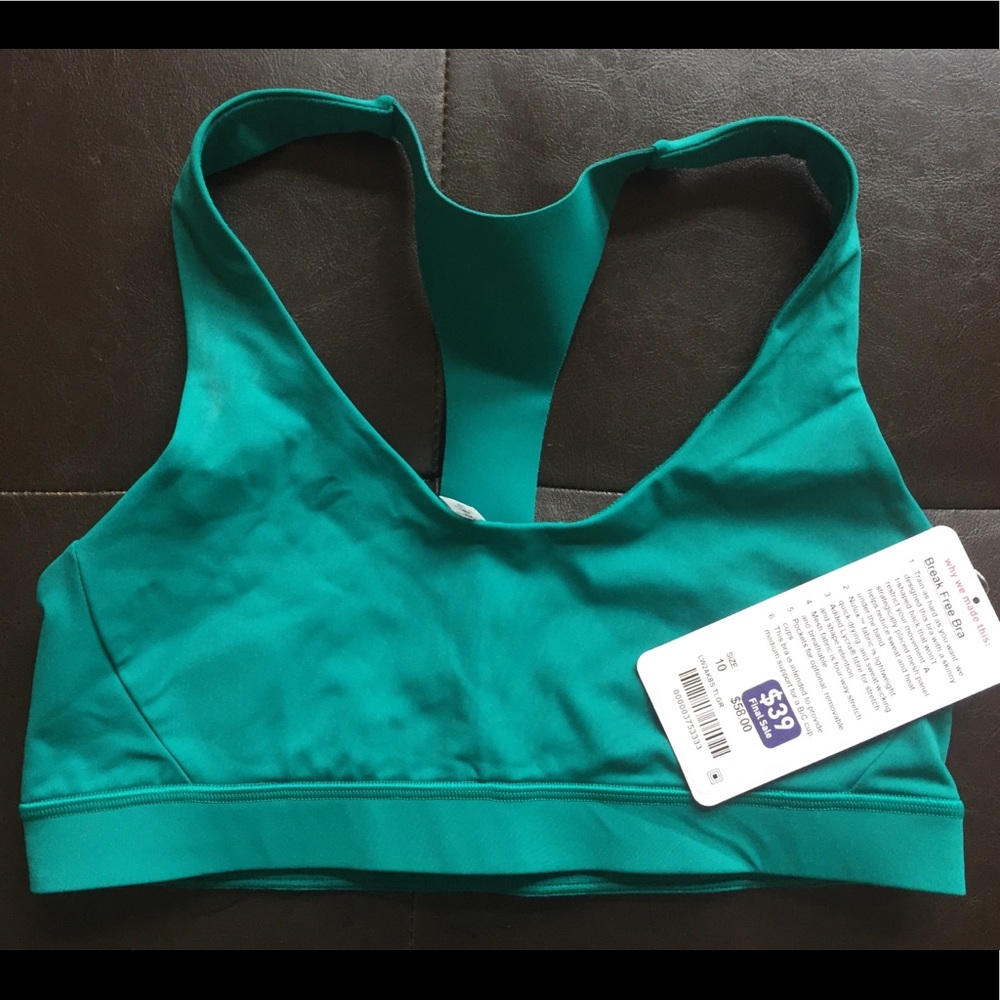 NWT lululemon break free bra 10